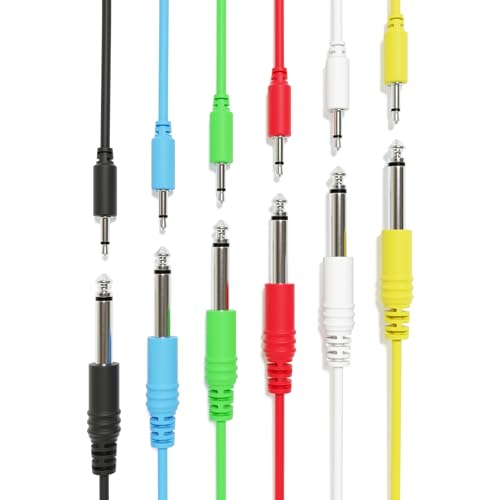 ExcelValley - Mono Patchkabel - TS 3,5mm 1/8" zu 6,35mm 1/4" [6A-Pack | 45 cm - 17,72"] von ExcelValley