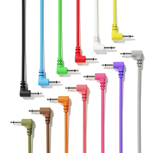 ExcelValley - Rechtwinkliger Mono Modular Patchkabel TS 3,5mm 1/8 Zoll Eurorack Synthesizer [13-Pack | 15 cm - 5,91"] von ExcelValley