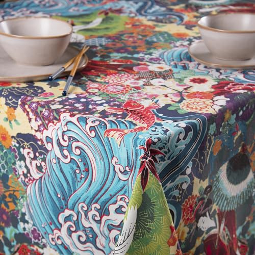Excelsa Kimono Tischdecke, rechteckig, 70 % Baumwolle und 30 % Polyester, 140 x 240 cm, orientalisches Dekor Excelsa Kimono Tischdecke, rechteckig, 70 % Baumwolle und 30 % Polyester, 140 x 240 cm, orientalisches Dekor von Excelsa