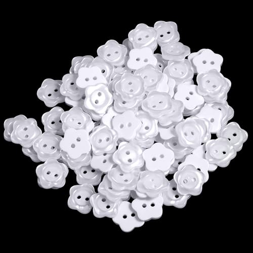 100 Stück 15mm Weiß Knöpfe Blumenförmige Knöpfe 2 Löcher Buttons 2 Loch Blumenharzknöpfe für Frühlingsbastelarbeiten und Kleidungsdekorationen 100 Stück 15mm Weiß Knöpfe Blumenförmige Knöpfe 2 Löcher Buttons 2 Loch Blumenharzknöpfe für Frühlingsbastelarbeiten und Kleidungsdekorationen von Exclaith