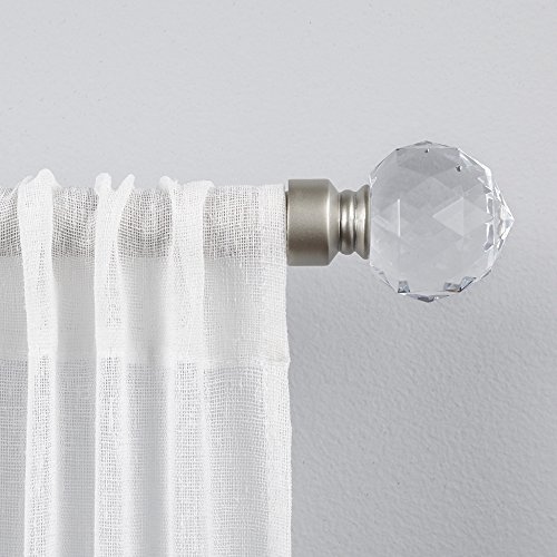 Exclusive Home Crystal Ball Vorhang Rod und Kreuzblume Set, Eisen, matt Silber, 1 x 3 x 36 cm von Exclusive Home