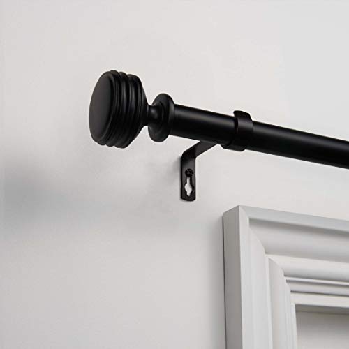 Exclusive Home Gardinenstange und Endstücke, 2,5 cm Casual 36"-72" Matte Black von Exclusive Home