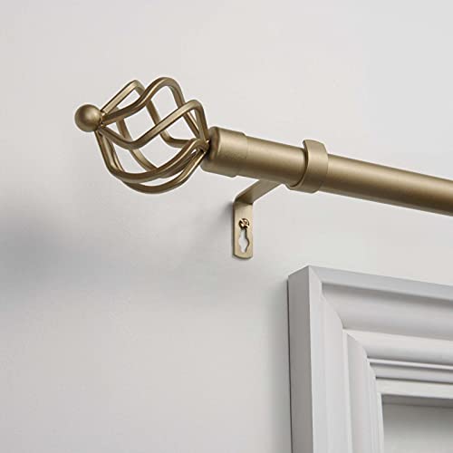 Exclusive Home Taschenlampe 2,5 cm Gardinenstange und passende Endstücke, Eisen, Gold, 36-72 von Exclusive Home