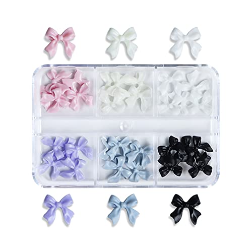 30 Schleifen Nagelnetz Einfache Bowknot Nail Art Dekorationen Schöne Schleifen Designs Ornamente DIY Maniküre Zubehör Schleifen Nagel für Acrylnägel von Exingk