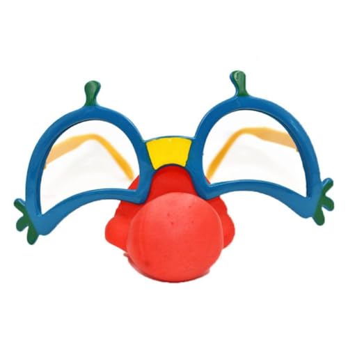 Exingk Clown-Brille mit weicher roter Nase, für Halloween, Cosplay, Kostüm, Zubehör, Party, Clown Eyewear von Exingk