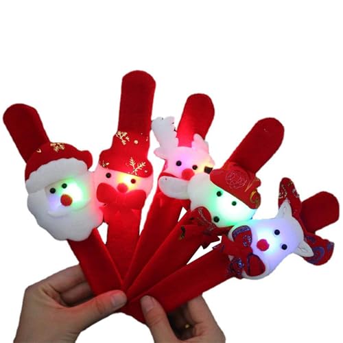Set mit 10 langlebigen Weihnachts-LED-Armbändern, stilvolle Armbänder für Kinder, Geburtstag, Party, Ostern, Halloween, Weihnachten, Weihnachtsstrumpffüller von Exingk