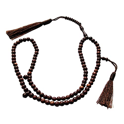 Dense Tamarind Tree Tasbih - Small 6mm 99-Bead Prayer Beads - Worry Beads with 2 Beuitiful Tassels by Exotic Beads von Exotic Beads
