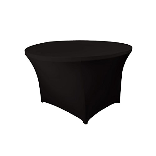 Expand Tischhusse, Tischcover Rund Schwarz - Tisch Husse, Cover als Tischdecke - 120cm Durchmesser - Geschlossen - Stretch von Expand