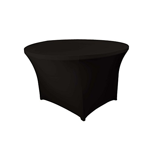 Expand Tischhusse, Tischcover Rund Schwarz - Tisch Husse, Cover als Tischdecke - 130cm Durchmesser - Geschlossen - Stretch Expand Tischhusse, Tischcover Rund Schwarz - Tisch Husse, Cover als Tischdecke - 130cm Durchmesser - Geschlossen - Stretch von Expand