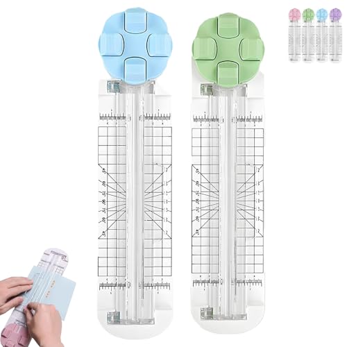 4 in 1 Paper Cutter, 4-in-1-Multifunktions-Papierschneider with Straight Wave Perforated Creasing Blades mit Nicht Slip Basis für kreative Freizeit Scrapbooking Fabricing tragbarem Werkzeug(Mix) von Explcior