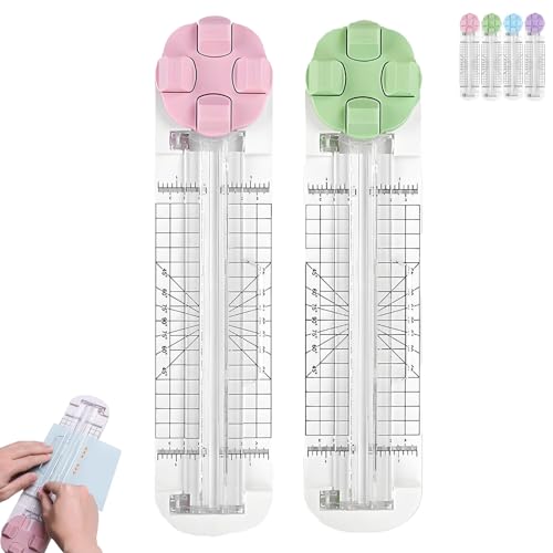 4 in 1 Paper Cutter, 4-in-1-Multifunktions-Papierschneider with Straight Wave Perforated Creasing Blades mit Nicht Slip Basis für kreative Freizeit Scrapbooking Fabricing tragbarem Werkzeug(Mix1) von Explcior