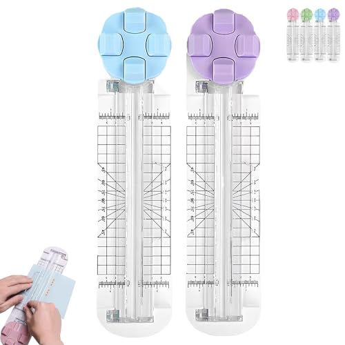 4 in 1 Paper Cutter, 4-in-1-Multifunktions-Papierschneider with Straight Wave Perforated Creasing Blades mit Nicht Slip Basis für kreative Freizeit Scrapbooking Fabricing tragbarem Werkzeug(Mix2) von Explcior