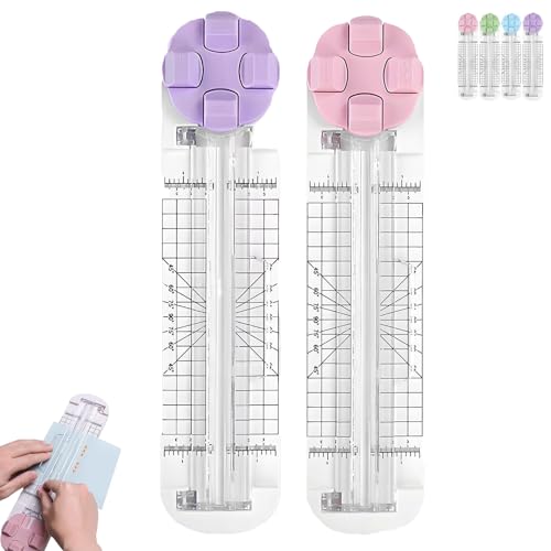 4 in 1 Paper Cutter, 4-in-1-Multifunktions-Papierschneider with Straight Wave Perforated Creasing Blades mit Nicht Slip Basis für kreative Freizeit Scrapbooking Fabricing tragbarem Werkzeug(Mix4) von Explcior