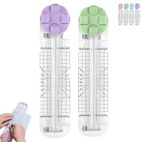 4 in 1 Paper Cutter, 4-in-1-Multifunktions-Papierschneider with Straight Wave Perforated Creasing Blades mit Nicht Slip Basis für kreative Freizeit Scrapbooking Fabricing tragbarem Werkzeug(Mix6) von Explcior