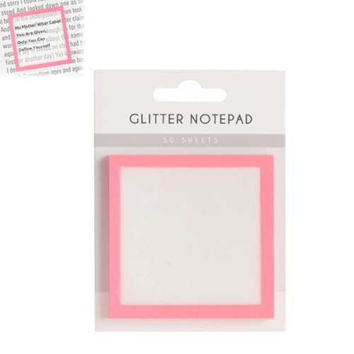 Glitzer-Notizblock 2.0, 50 Blatt Transparente Post-It-Notizen In Pastell, Transparente, Durchsichtige, Glitzernde Haftnotiz, Süße Kleine To-Do-Liste, Schul- Und Bürobedarf Als Geschenk(01) von Explcior