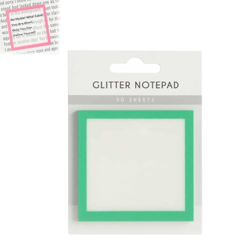 Glitzer-Notizblock 2.0, 50 Blatt Transparente Post-It-Notizen In Pastell, Transparente, Durchsichtige, Glitzernde Haftnotiz, Süße Kleine To-Do-Liste, Schul- Und Bürobedarf Als Geschenk(03) von Explcior