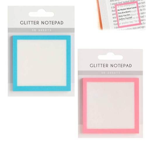 Glitzer-Notizblock 2.0, 50 Blatt Transparente Post-It-Notizen In Pastell, Transparente, Durchsichtige, Glitzernde Haftnotiz, Süße Kleine To-Do-Liste, Schul- Und Bürobedarf Als Geschenk(Mix1) von Explcior