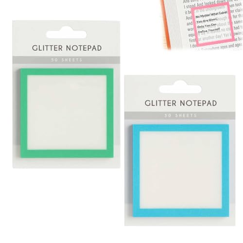 Glitzer-Notizblock 2.0, 50 Blatt Transparente Post-It-Notizen In Pastell, Transparente, Durchsichtige, Glitzernde Haftnotiz, Süße Kleine To-Do-Liste, Schul- Und Bürobedarf Als Geschenk(Mix2) von Explcior