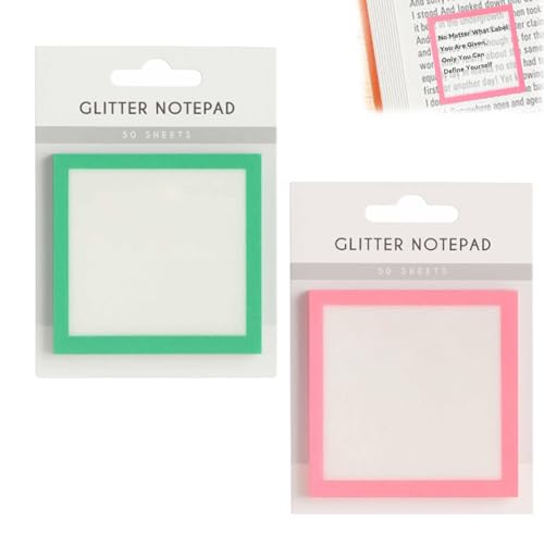 Glitzer-Notizblock 2.0, 50 Blatt Transparente Post-It-Notizen In Pastell, Transparente, Durchsichtige, Glitzernde Haftnotiz, Süße Kleine To-Do-Liste, Schul- Und Bürobedarf Als Geschenk(Mix3) von Explcior