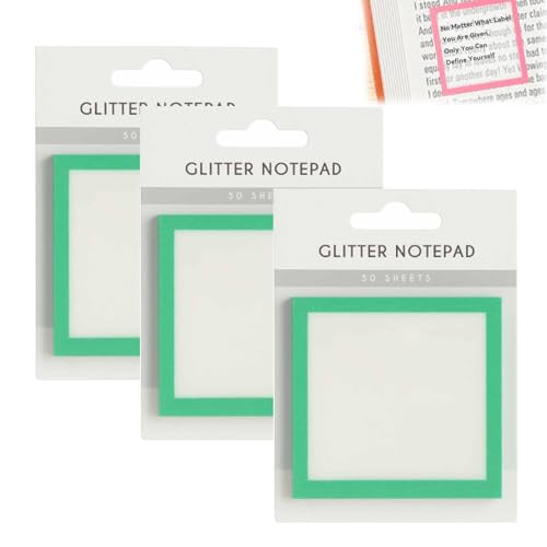 Glitzer-Notizblock 2.0, 50 Blatt Transparente Post-It-Notizen In Pastell, Transparente, Durchsichtige, Glitzernde Haftnotiz, Süße Kleine To-Do-Liste, Schul- Und Bürobedarf Als Geschenk(Mix5) von Explcior