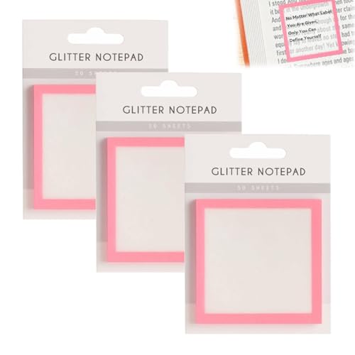 Glitzer-Notizblock 2.0, 50 Blatt Transparente Post-It-Notizen In Pastell, Transparente, Durchsichtige, Glitzernde Haftnotiz, Süße Kleine To-Do-Liste, Schul- Und Bürobedarf Als Geschenk(Mix6) von Explcior