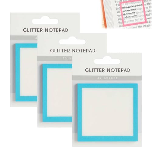 Glitzer-Notizblock 2.0, 50 Blatt Transparente Post-It-Notizen In Pastell, Transparente, Durchsichtige, Glitzernde Haftnotiz, Süße Kleine To-Do-Liste, Schul- Und Bürobedarf Als Geschenk(Mix7) von Explcior