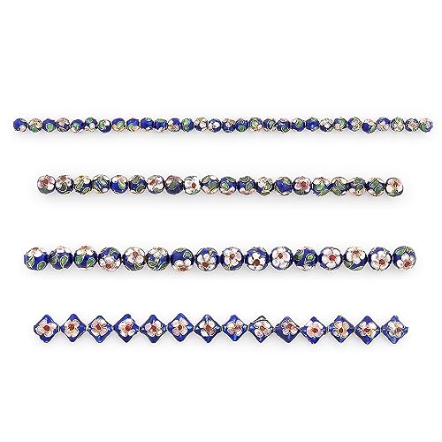 Expo International Cloisonne Vintage-Perlen, handbemalt, klassisch, Blau von Expo International