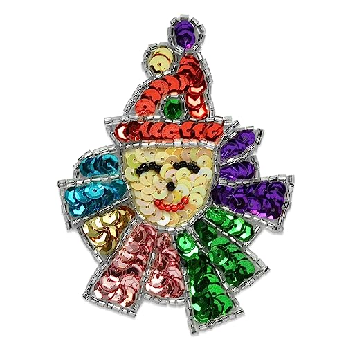 Expo International SM696XS Paillettenapplikation für Mardi Gras Mime, 8,9 x 7,5 cm Applikation, Kunststoff Metall, In verschiedenen Farben erhältlich, 3 1/4" x 2 3/8" von Expo International