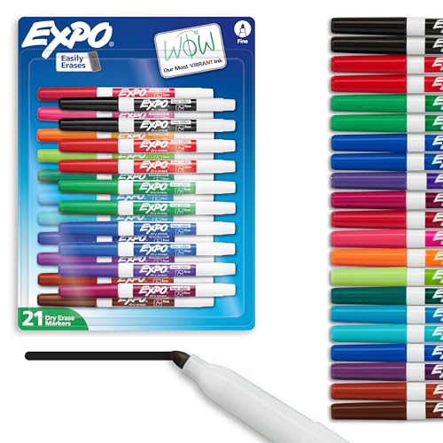EXPO Trocken abwischbare Marker, geruchsarme Tinte, verschiedene Farben, feine Spitze, 21 Stück EXPO Trocken abwischbare Marker, geruchsarme Tinte, verschiedene Farben, feine Spitze, 21 Stück von Expo