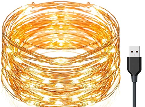 Exporee 20 m LED-Lichterketten 200 Leds USB-betrieben, wasserdichte Fee Kupferdraht Lichter für Zaun Patio Gartenbaum Weihnachtsfeier Hochzeit, warmes Weiß Exporee 20 m LED-Lichterketten 200 Leds USB-betrieben, wasserdichte Fee Kupferdraht Lichter für Zaun Patio Gartenbaum Weihnachtsfeier Hochzeit, warmes Weiß von Exporee
