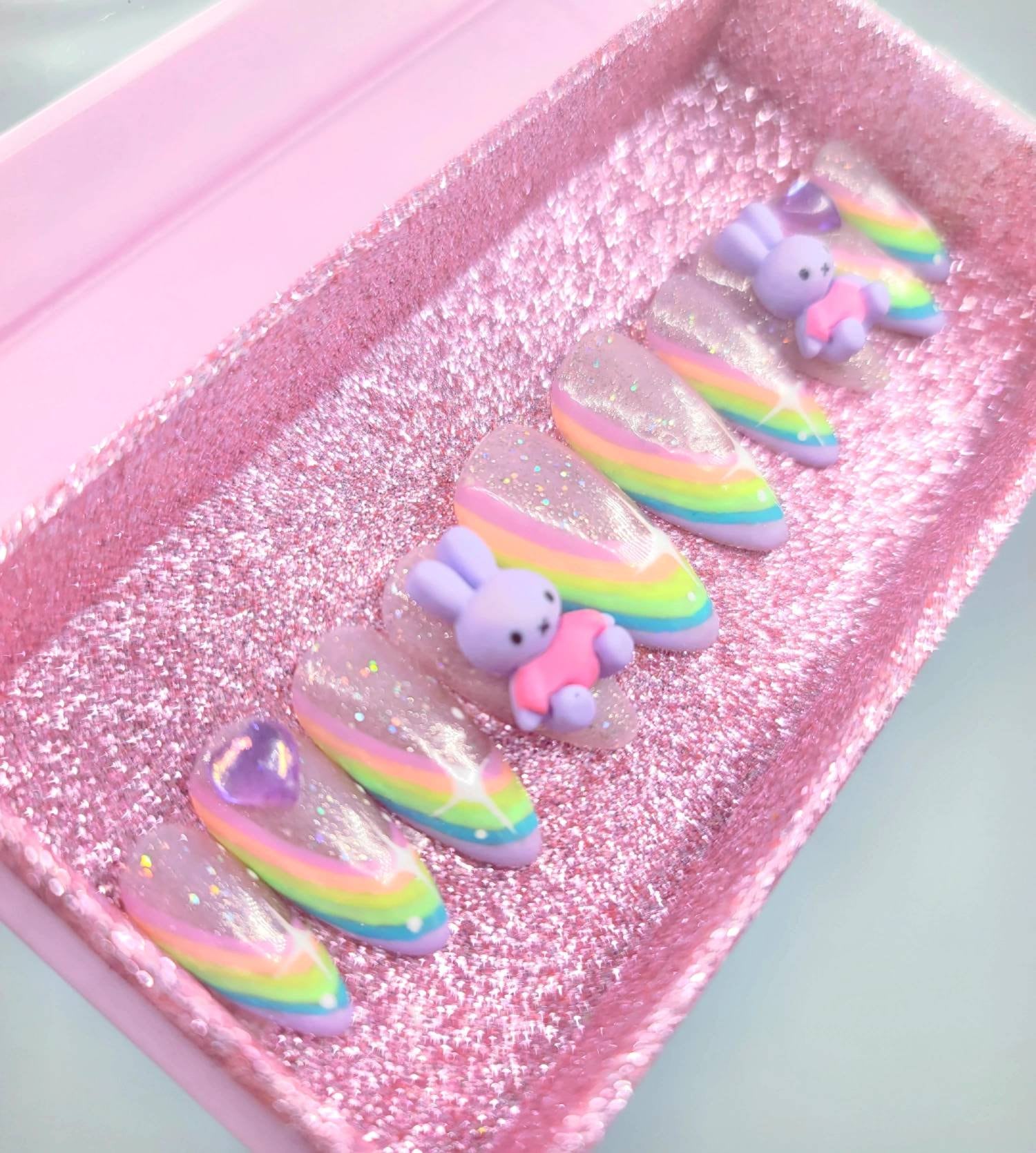 Glitzer Galaxy Pastell Regenbogen/Kawaii Nägel Mandel Glitzer Galaxy Pastell Regenbogen/Kawaii Nägel Mandel von ExpressnailsDesigns