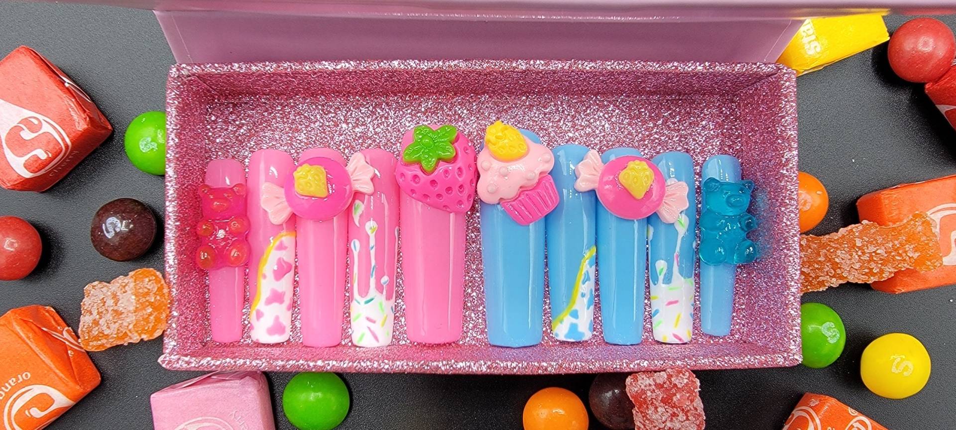 Süße Pinke Kawaii Prinzessinnennägel/Wiederverwendbare Nagelpresse Candy Cake Nails Kawaii Nägel Süße Pinke Kawaii Prinzessinnennägel/Wiederverwendbare Nagelpresse Candy Cake Nails Kawaii Nägel von ExpressnailsDesigns