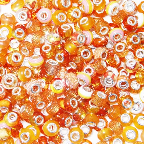 200 Stück europäische Perlen mit großem Loch, sortiert, europäische Bastelperlen, große Löcher, Feenstäbe, Gartenperlen, großes Loch, Lampwork-Abstandshalter für DIY-Stifte, Charms 200 Stück europäische Perlen mit großem Loch, sortiert, europäische Bastelperlen, große Löcher, Feenstäbe, Gartenperlen, großes Loch, Lampwork-Abstandshalter für DIY-Stifte, Charms von Exway