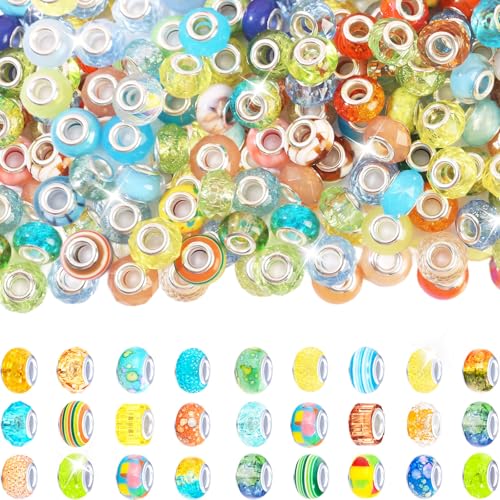 Exway Europäische Abstandshalter mit großem Loch, Feenstäbe, Gartenperlen für Stäbe, Dekoration, Lampwork, Murano-Perlen, Kristallperlen für DIY-Charm-Armbänder, Halsketten, Schmuckherstellung, 150 Exway Europäische Abstandshalter mit großem Loch, Feenstäbe, Gartenperlen für Stäbe, Dekoration, Lampwork, Murano-Perlen, Kristallperlen für DIY-Charm-Armbänder, Halsketten, Schmuckherstellung, 150 von Exway