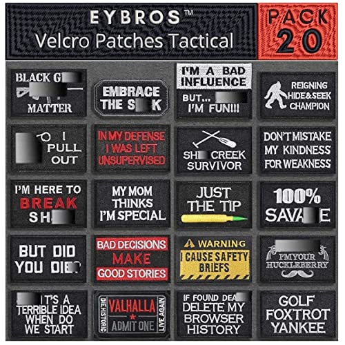 Eybros Taktischer Morale Patch, 20 Bündel Set, Militär-Patches Lustig für Rucksäcke, Hut, Armee-Ausrüstung usw. von Eybros