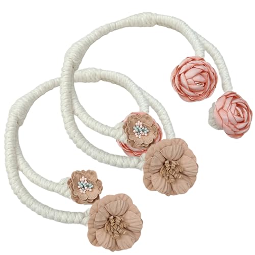 2PCS -Vorhangbindungen, künstliche Flexible Blumenvorhangabbacks, Elegantes Bohrhäuser für Wohnzimmer, Schlafzimmer, Esszimmer. von Eyccier