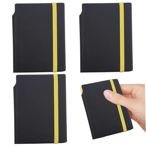 3pcs Pocket Notebook, 5, 5 x 4 Zoll tragbares A6 kleiner Notebook -Taschengröße mit elastischer Band & Lesezeichen PU Mini Notizblock für Büro -Heimschule Schreibvorgänge. von Eyccier
