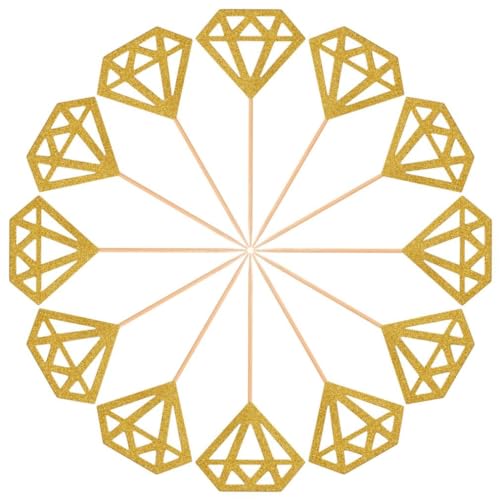 50 Pack Gold Glitter Diamond Ring Donut Toppers Cupcake Picks für Brautdusche Engagement Party Dekorationen... 50 Pack Gold Glitter Diamond Ring Donut Toppers Cupcake Picks für Brautdusche Engagement Party Dekorationen... von Eyccier