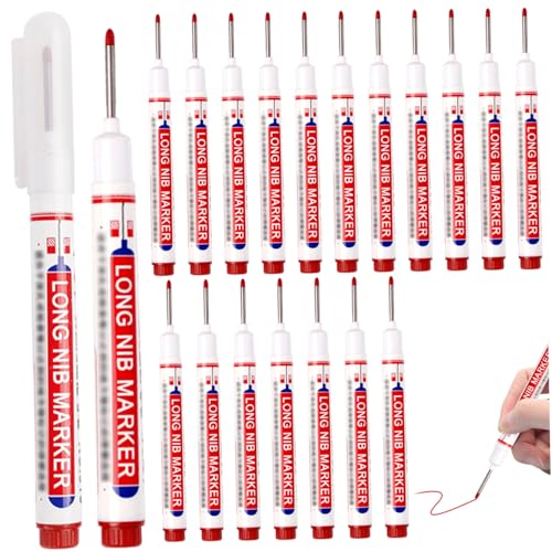 Eyccier 20pcs Long Nib Marker, 22 mm langer Nasenmarker, schnell trockener wasserdichte Baustift zum Schweißen von Holzbearbeitung, rot. Eyccier 20pcs Long Nib Marker, 22 mm langer Nasenmarker, schnell trockener wasserdichte Baustift zum Schweißen von Holzbearbeitung, rot. von Eyccier