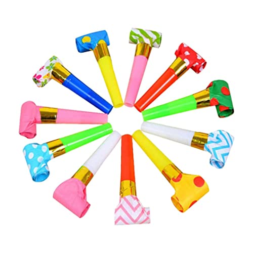 Eyccier Blowouts Noisemakers, 30pcs Party Blowouts Blows, Hörner Noisemaker Pfeifen zur Geburtstags -Heimparty (zufällige Farbe) von Eyccier