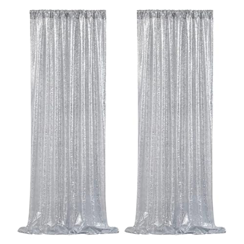 Eyccier Silberpailletten Hintergrundkarten -Lamtzielvorhänge Hintergrund Vorhang 2 Panels 2ftx8ft Glitter -Fotovorhänge für Hochzeitsfeier -Bühnendekorationen Eyccier Silberpailletten Hintergrundkarten -Lamtzielvorhänge Hintergrund Vorhang 2 Panels 2ftx8ft Glitter -Fotovorhänge für Hochzeitsfeier -Bühnendekorationen von Eyccier
