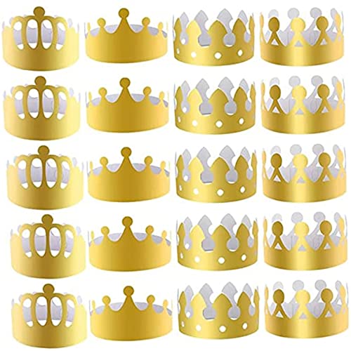Gold Crowns Party Hats Kings Kronungspapierkronen Geburtstagsfeier Dekorationen für Kinder Erwachsene 20pcs von Eyccier