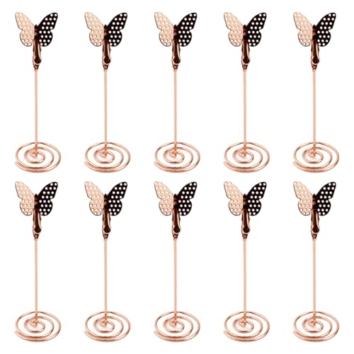 Tischnummernhalter 10pcs 5 Metall Elegante dekorative Roségold -Kartenhalter mit Schmetterlingsmenü Memo -Clips für Hochzeitsfeier. Tischnummernhalter 10pcs 5 Metall Elegante dekorative Roségold -Kartenhalter mit Schmetterlingsmenü Memo -Clips für Hochzeitsfeier. von Eyccier