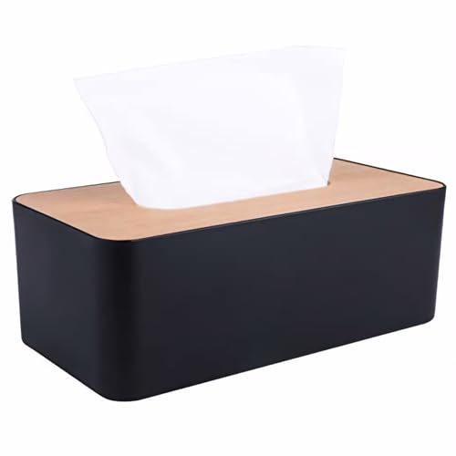 Tissue -Box -Abdeckung Rechteck Tissue Box Halter staubdes schwarzer Deckel Dekorative Holz Bambushalter Serviette Hülle für Bad Waschtisch, Schlafzimmer Kommode.. Tissue -Box -Abdeckung Rechteck Tissue Box Halter staubdes schwarzer Deckel Dekorative Holz Bambushalter Serviette Hülle für Bad Waschtisch, Schlafzimmer Kommode.. von Eyccier