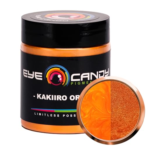 Eye Candy Glimmerpulver-Pigment "Kakiiro Orange" (25 g) Mehrzweck-Hilfsmittel für Bastelarbeiten, Holzarbeiten, Epoxidharz, natürliche Badebomben, Farbe, Seife, Lippenbalsam (Kakiiiroorange, 25 g) von Eye Candy