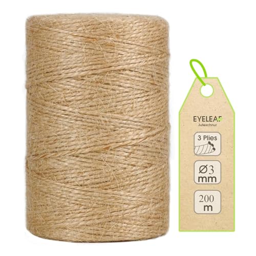 100 m Juteseil Hanfseil 3 mm Schnur für Dekorationen, Gartenarbeit, Kratzbaum für Katzen von Eyeleaf