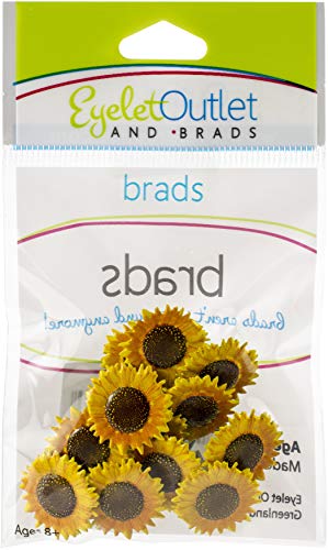 Brads mit Ösen, Sonnenblume, 12 Stück Brads mit Ösen, Sonnenblume, 12 Stück von Eyelet Outlet