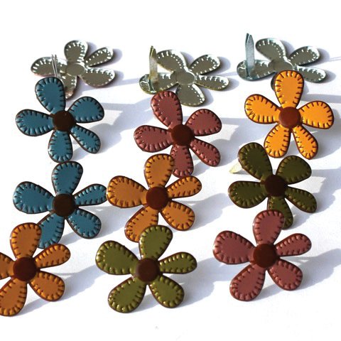 Eyelet Outlet Shape Brads 12/Pkg-Stitched Flowers - Fall Eyelet Outlet Shape Brads 12/Pkg-Stitched Flowers - Fall von Eyelet Outlet