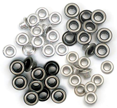 Eyelets - We R Memory Keepers - 60 Standard Cold Metal Ösen für Scrapbooking - 15 von jeder Farbe von Eyelets
