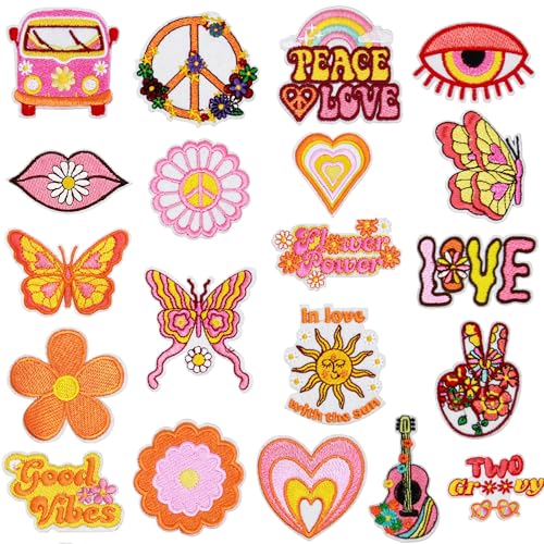 Patches Zum Aufnähen, 20 Stück Aufnäher Zum Aufbügeln Jeans Aufnäher Erwachsene Hippie Patches, Bügelbilder Für Textilien Hippie Aufnäher Zum Bügeln Aufbügel Patch Patches Zum Aufnähen, 20 Stück Aufnäher Zum Aufbügeln Jeans Aufnäher Erwachsene Hippie Patches, Bügelbilder Für Textilien Hippie Aufnäher Zum Bügeln Aufbügel Patch von Eyezeeption
